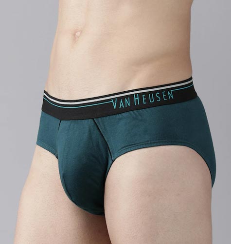 Men Teal Blue Solid Antibacterial Brief IHQEBR1P2210003